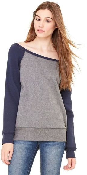 Bella + Canvas Ladies' Sponge Fleece Wide Neck Sweatshirt